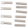 Replacement wire jig pins, steel, 17x3mm, 6 round and 4 square head pins. Sold per pkg of 10.