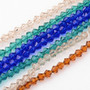 Half-Handmade -Glass Beads - 20 Strands, Bicone, Mixed Color, 4mm, Hole: 1mm, about 70pcs/strand, 10.63 inch