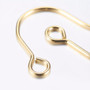 304 Stainless Steel Earring Hooks, Ear Wire, with Horizontal Loop, Golden, 18x15mm, Hole: 2mm, Pin: 0.7mm (10pk -5pairs)