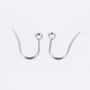 304 Stainless Steel Earring Hooks, Ear Wire, with Horizontal Loop, Stainless Steel Color, 18x15mm, Hole: 2mm, Pin: 0.7mm (10pk -5pairs)