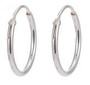 925 Sterling Silver Earring Hoops  - 14mmx1.2mm, Pin 0.7mm - 10 pairs