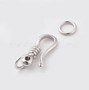 925 Sterling Silver S Hook Clasp - Platinum - 13.5x5x2.5mm Hole 3mm and 5x3mm- 1 set