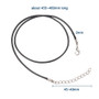 Waxed Cord Necklace with Zinc Alloy Clasp Platinum Black - 17.8 inch~18 inch(45.5~46cm), 2mm - 10 pack