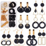 DIY Bead Earring Kit - 8 pairs Black Theme - Gold