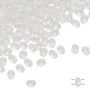 Bead, Preciosa Twin™, Pressed Superduo, Czech pressed glass, matte clear, 5x2.5mm oval with 2 holes. Sold per 10-gram pkg.