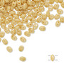 Bead, Preciosa Twin™, Pressed Superduo, Czech pressed glass, wheat tan, 5x2.5mm oval with 2 holes. Sold per 10-gram pkg.