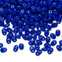 Bead, Preciosa Twin™, Pressed Superduo, Czech pressed glass, opaque cobalt, 5x2.5mm oval with (2) 0.7-0.8mm holes. Sold per 250-gram pkg.