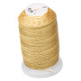 Thread, Purely Silk™, gold, size E. Sold per 200-yard spool.