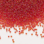 15-3528 - 15/0 - Miyuki - Translucent Scarlet Lined Luster Clear - 8.2gms Vial Glass Round Seed Beads