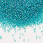 15-3742 - 15/0 - Miyuki - Translucent Teal Lined Luster Clear - 35gms Glass Round Seed Beads