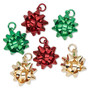 Charm, steel and paint, red / green / gold, 16.5mm bow. Sold per pkg of 6.