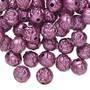 Bead, acrylic, opaque light purple, 8mm round rose. Sold per pkg of 100.