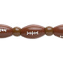 Bead, acrylic, brown and white, 7x5.5mm crow and 17x10mm football. Sold per 11-inch strand.