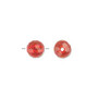 Bead, acrylic, red, 8mm faceted round. Sold per 100-gram pkg, approximately 330-390 beads.