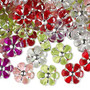 Bead mix, acrylic, mixed colors, 10x10mm flower. Sold per 75-gram pkg, approximately 200 beads.