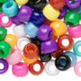 Pony bead mix, plastic, opaque multicolored, 9x6mm. Sold per pkg of 900.