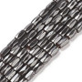 Magnetic Synthetic Hematite Beads Strand, Eighteen Facets, Tube, Black, about 5mm in diameter, 8mm long, about 50pcs/strand, hole: about 1mm, 16 inch