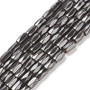 Magnetic Synthetic Hematite Beads Strand, Eighteen Facets, Tube, Black, about 5mm in diameter, 8mm long, about 50pcs/strand, hole: about 1mm, 16 inch - 20 strands