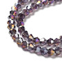 Transparent Electroplate Glass Beads Strands, AB Color Plated, Faceted Bicone, Purple, 4.5x4mm, Hole: 0.7mm, about 88~92pcs/strand - 10 Strands