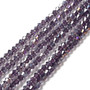 Transparent Electroplate Glass Beads Strands, AB Color Plated, Faceted Bicone, Purple, 4.5x4mm, Hole: 0.7mm, about 88~92pcs/strand - 10 Strands