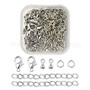 DIY End Chain Making Kit, Including Alloy Charms & Clasps, Iron Ends Chains & Jump Rings, Platinum, 80pcs/box