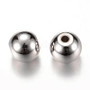 Brass Spacer Beads, Round, Platinum, 4x3.5mm, Hole: 1.5mm - 300 pack