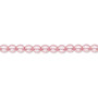 Bead, Czech pearl-coated glass druk, opaque pink, 4mm round. Sold per 15-1/2" to 16" strand.