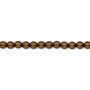 Bead, Czech pearl-coated glass druk, opaque chocolate, 4mm round. Sold per 15-1/2" to 16" strand.
