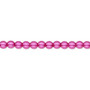 Bead, Czech pearl-coated glass druk, opaque fuchsia, 4mm round. Sold per 15-1/2" to 16" strand.