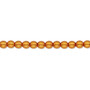 Bead, Czech pearl-coated glass druk, opaque orange-gold, 4mm round. Sold per 15-1/2" to 16" strand.