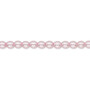 Bead, Czech pearl-coated glass druk, opaque light pink, 4mm round. Sold per 15-1/2" to 16" strand.