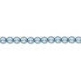 Bead, Czech pearl-coated glass druk, opaque sky blue, 4mm round. Sold per 15-1/2" to 16" strand.