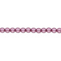 Bead, Czech pearl-coated glass druk, opaque lilac, 4mm round. Sold per 15-1/2" to 16" strand.