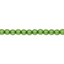 Bead, Czech pearl-coated glass druk, opaque matte green, 4mm round. Sold per 15-1/2" to 16" strand.
