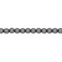 Bead, Czech pearl-coated glass druk, opaque matte dark grey, 4mm round. Sold per 15-1/2" to 16" strand.