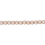 Bead, Czech pearl-coated glass druk, opaque matte pale rose, 4mm round. Sold per 15-1/2" to 16" strand.