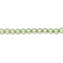 Bead, Czech pearl-coated glass druk, opaque light green, 4mm round. Sold per 15-1/2" to 16" strand.