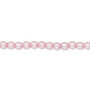 Bead, Czech pearl-coated glass druk, opaque matte light pink, 4mm round. Sold per 15-1/2" to 16" strand.