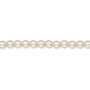Bead, Czech pearl-coated glass druk, opaque beige, 4mm round. Sold per 15-1/2" to 16" strand.