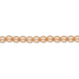 Bead, Czech pearl-coated glass druk, opaque peach-orange, 4mm round. Sold per 15-1/2" to 16" strand.