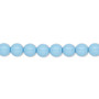 Pearl, Preciosa Czech crystal, aqua blue, 6mm round. Sold per pkg of 25.