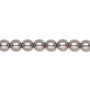 Pearl, Preciosa Czech crystal, dark grey, 6mm round. Sold per pkg of 25.