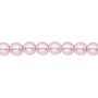 Bead, Czech pearl-coated glass druk, opaque light pink, 6mm round. Sold per 15-1/2" to 16" strand.