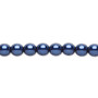 Bead, Czech pearl-coated glass druk, dark blue, 6mm round. Sold per 15-1/2" to 16" strand.