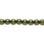 Bead, Czech pearl-coated glass druk, emerald green, 6mm round. Sold per 15-1/2" to 16" strand.