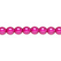 Bead, Czech pearl-coated glass druk, hot pink, 6mm round. Sold per 15-1/2" to 16" strand.