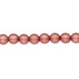 Bead, Czech pearl-coated glass druk, opaque matte dusty rose, 6mm round. Sold per 15-1/2" to 16" strand.