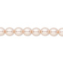 Bead, Czech pearl-coated glass druk, opaque pearl, 6mm round. Sold per 15-1/2" to 16" strand.