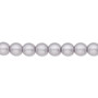 Bead, Czech pearl-coated glass druk, opaque matte light grey, 6mm round. Sold per 15-1/2" to 16" strand.