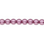 Bead, Czech pearl-coated glass druk, opaque lilac, 6mm round. Sold per 15-1/2" to 16" strand.